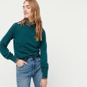 J.Crew Pullover Sweater with Crystal Buttons. NWT